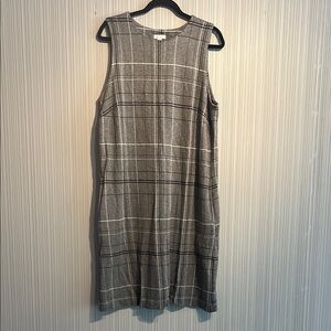 Gray plaid J Jill midi dress